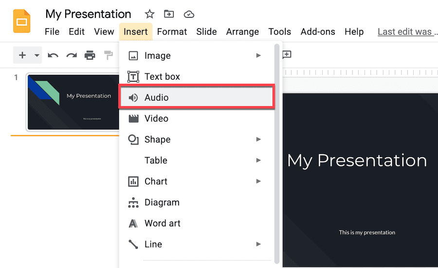 How to Insert Audio Into Google Slides