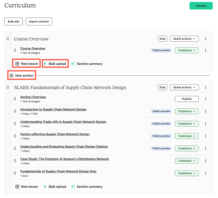 Teachable's Course Builder