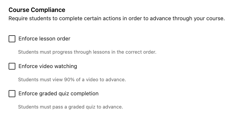 Teachable's course compliance